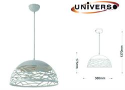 Lampadario a Sospensione Traforato in Metallo E27 Bianco