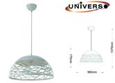 Lampadario a Sospensione Traforato in Metallo E27 Bianco