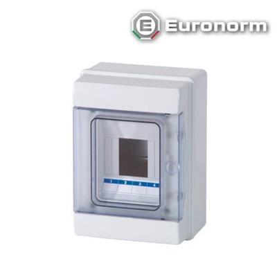 Centralino da Parete IP65 Sportello Trasp 4 Moduli 145x200x105mm