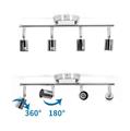 Plafoniera a 4 faretti orientabili Argento GU10