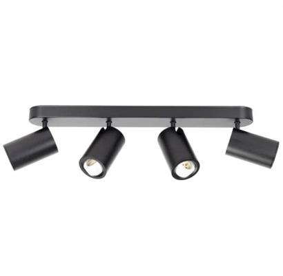 Plafoniera a 4 faretti orientabili Nero GU10