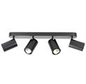 Plafoniera a 4 faretti orientabili Nero GU10