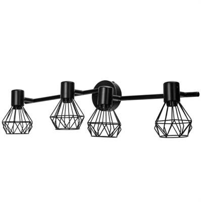 Applique a 4 faretti orientabili Iron Nero E14