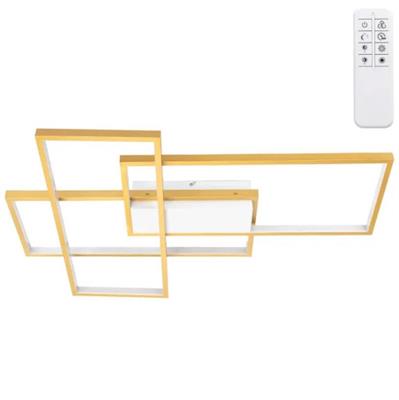 Plafoniera LED 38W CCT Geometrica colore Oro con Telecomando