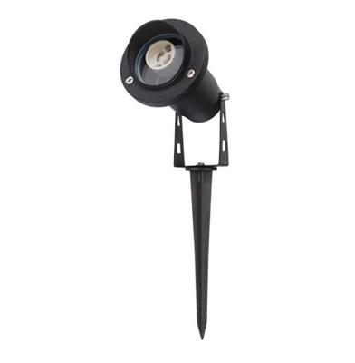 Portafaretto con Picchetto GU10 da Giardino Rotondo Nero IP65