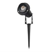 Portafaretto con Picchetto GU10 da Giardino Rotondo Nero IP65