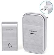 Campanello Senza Fili Wireless con 1 Ricevitori IP44 Argento