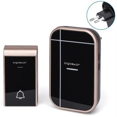 Campanello Senza Fili Wireless con 1 Ricevitori IP44 Nero/Oro