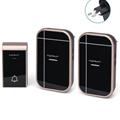 Campanello Senza Fili Wireless con 2 Ricevitori IP44 Nero/Oro