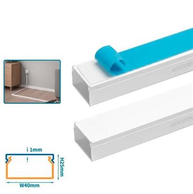 Canalina Portacavi in PVC 2 Metri 40mmx25mm
