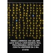 Tenda Luminosa 2Mt Luce Bianca IP65 Prolung Flash fili da 200 cm