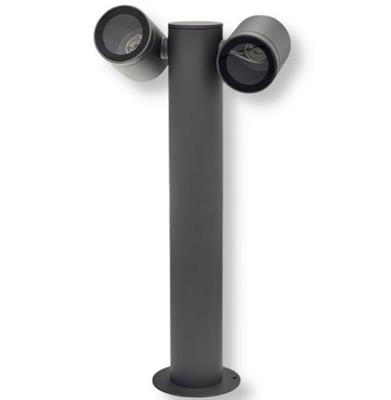 Paletto da Giardino 2xgu10 Grigio luci orientabili 44cm IP44