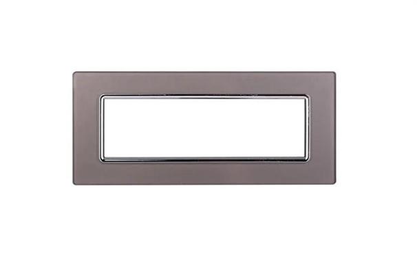 Placca in vetro 7 posti Comp. BTicino Living Silver