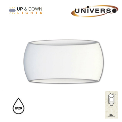 Applique in Gesso Bianco Verniciabile Portalampada R7s