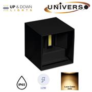 Applique a muro cubo doppio led nero 3000k 12w Universo