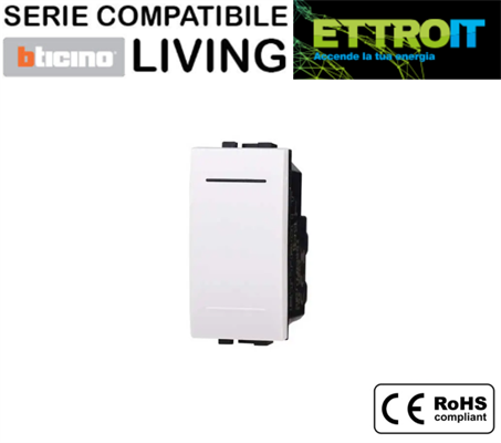 Pulsante Bianco 16A Compatibile con BTicino® Living