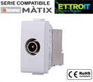 Connettore TV Maschio Bianco Compatibile con BTicino® Màtix