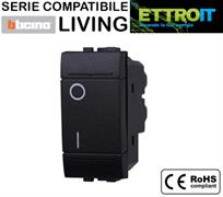 Interruttore doppio 0/I 2P 16A nero comp. Living